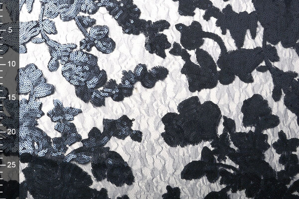 Netz Bestickt Pailletten Kiki Marineblau