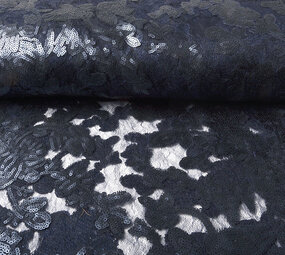 Netz Bestickt Pailletten Kiki Marineblau