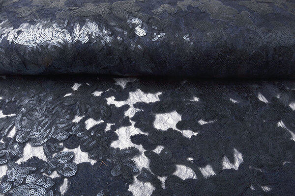 Mesh Embroidered  Sequins Kiki Navy Blue