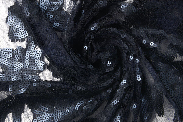 Mesh Embroidered  Sequins Kiki Navy Blue