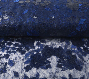 Netz Bestickt Pailletten Maria Königsblau