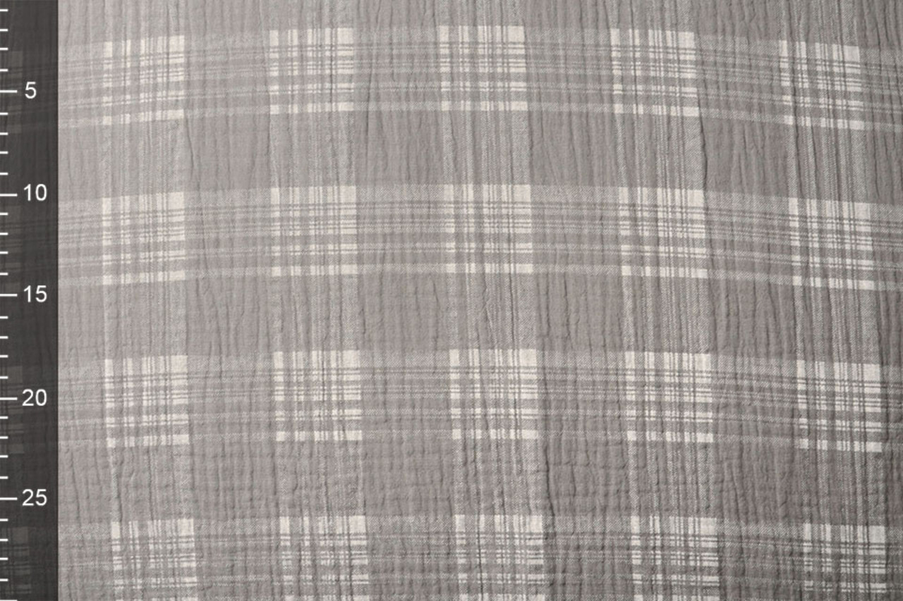 Oeko-Tex®  Muselina Cuadros Gris Medio