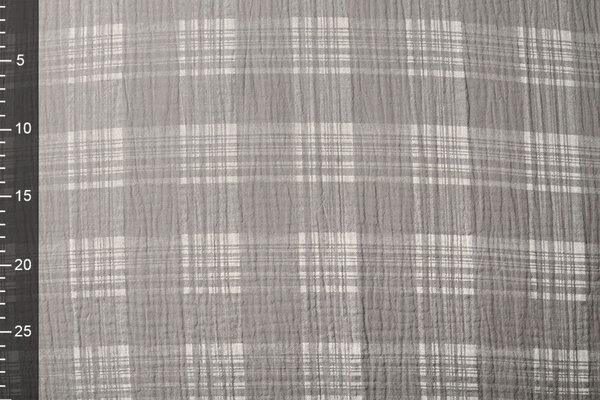 Oeko-Tex®  Baumwoll Musselin Stoff Karo Mittelgrau Oeko-Tex®  Baumwoll Musselin Stoff Karo Mittelgrau