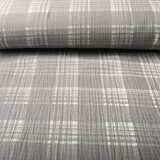 Oeko-Tex®  Coton Double Gaze Tissu Carreaux Milieu Gris