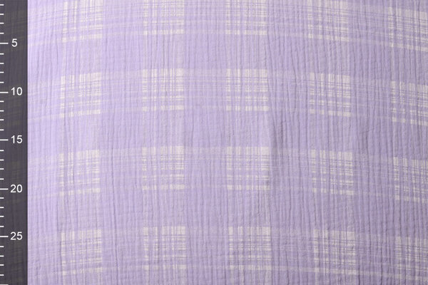 Oeko-Tex®  Tela de Muselina Cuadros Lila