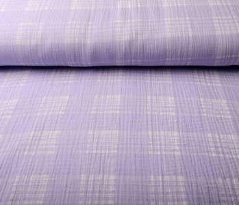 Oeko-Tex®  Double Gauze Fabric Check Lilac