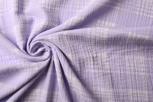 Oeko-Tex® Tessuto di Mussola Quadri Lilla Oeko-Tex® Tessuto di Mussola Quadri Lilla