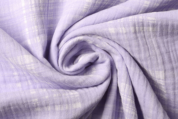 Oeko-Tex® Coton Double Gaze Tissu Carreaux Lilas Oeko-Tex® Coton Double Gaze Tissu Carreaux Lilas