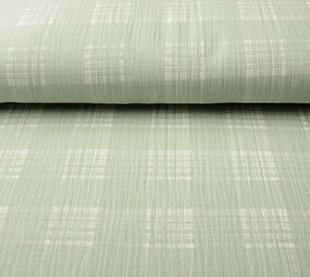 Oeko-Tex®  Baumwoll Musselin Stoff Karo Hell Altgrün