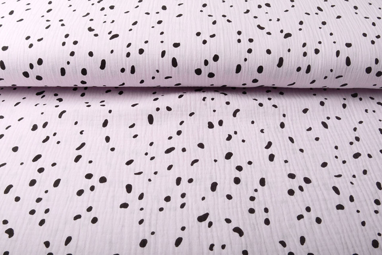 Oeko-Tex®  Double Gauze Fabric Dalmatian Lilac Pink