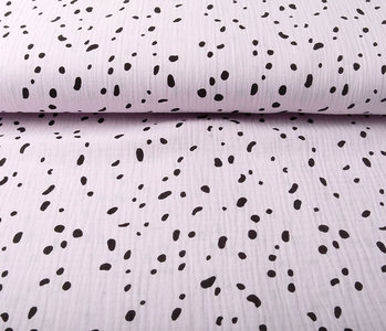 Oeko-Tex®  Double Gauze Fabric Dalmatian Lilac Pink