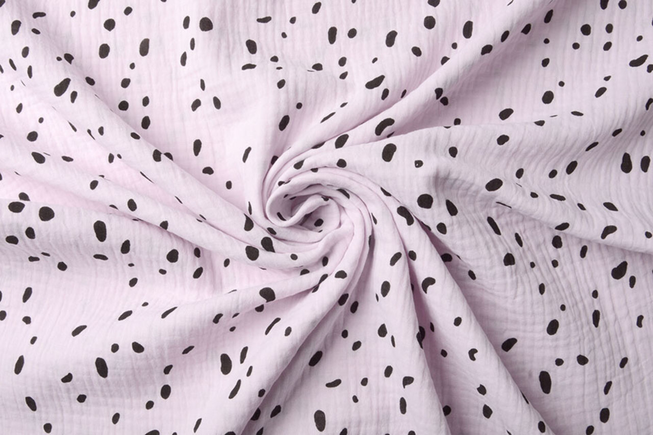 Oeko-Tex®  Double Gauze Fabric Dalmatian Lilac Pink
