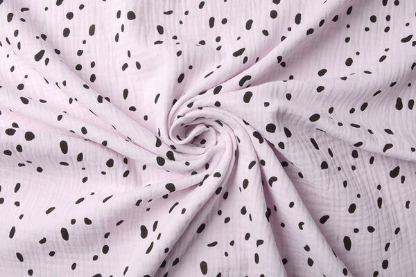 Oeko-Tex® Coton Double Gaze Tissu Dalmatiër Lilas Rose Oeko-Tex® Coton Double Gaze Tissu Dalmatiër Lilas Rose