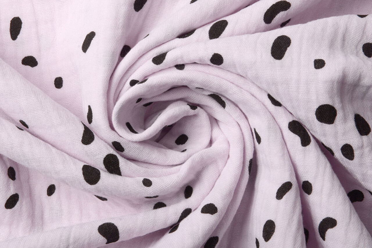 Oeko-Tex®  Double Gauze Fabric Dalmatian Lilac Pink
