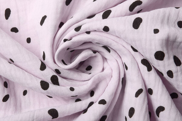 Oeko-Tex® Coton Double Gaze Tissu Dalmatiër Lilas Rose Oeko-Tex® Coton Double Gaze Tissu Dalmatiër Lilas Rose