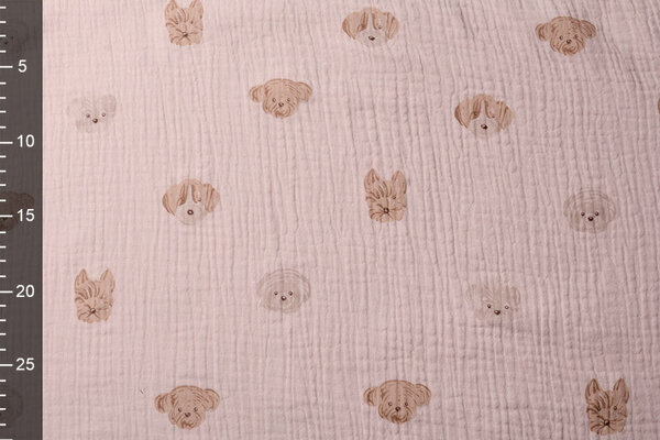 Oeko-Tex®  Tela de Muselina Hondjes Claro Rosa Antiguo