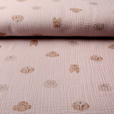 Oeko-Tex®  Baumwoll Musselin Stoff Hunde Hell Altrosa Oeko-Tex®  Baumwoll Musselin Stoff Hunde Hell Altrosa