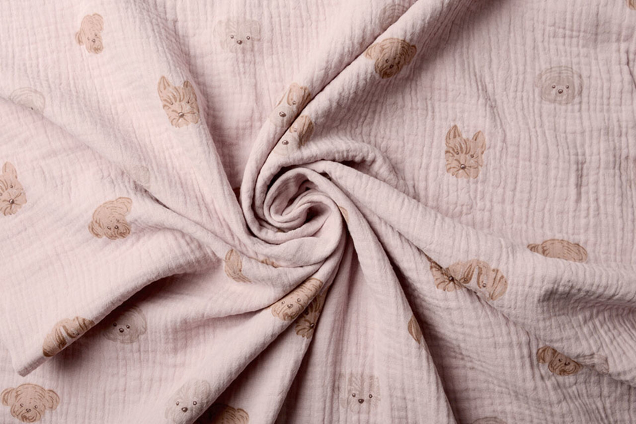 Oeko-Tex® Tessuto di Mussola Hondjes Rosa Antico Chiaro Oeko-Tex® Tessuto di Mussola Hondjes Rosa Antico Chiaro
