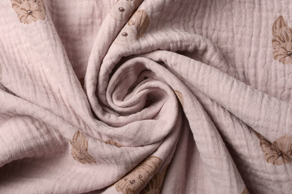 Oeko-Tex® Tessuto di Mussola Hondjes Rosa Antico Chiaro Oeko-Tex® Tessuto di Mussola Hondjes Rosa Antico Chiaro