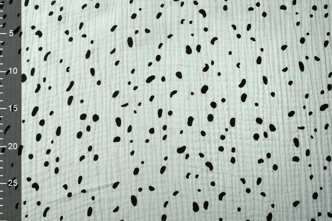 Oeko-Tex®  Double Gauze Fabric Dalmatian Light Mint Green