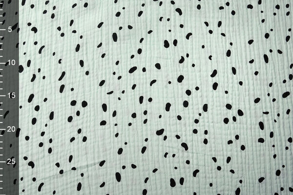 Oeko-Tex®  Double Gauze Fabric Dalmatian Light Mint Green