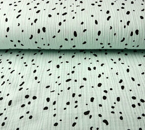 Oeko-Tex®  Hydrofiel Stof Dalmatiër Licht Mint Groen