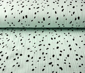 Oeko-Tex®  Double Gauze Fabric Dalmatian Light Mint Green