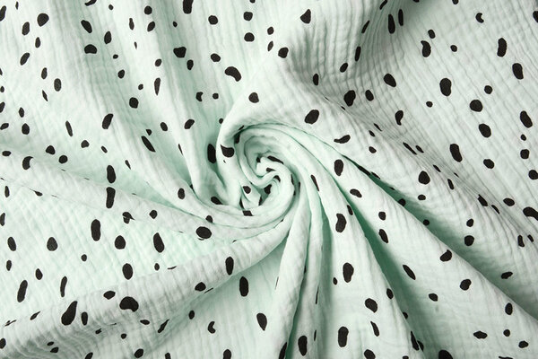 Oeko-Tex®  Double Gauze Fabric Dalmatian Light Mint Green