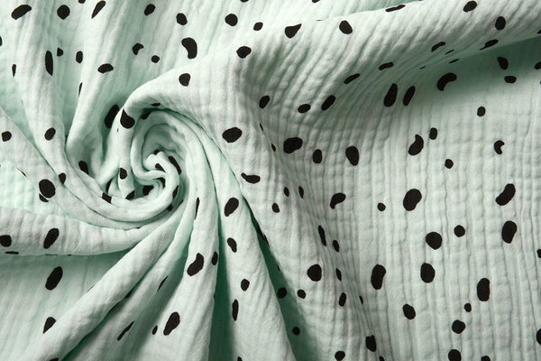 Oeko-Tex®  Double Gauze Fabric Dalmatian Light Mint Green