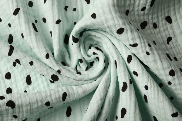 Oeko-Tex®  Double Gauze Fabric Dalmatian Light Mint Green