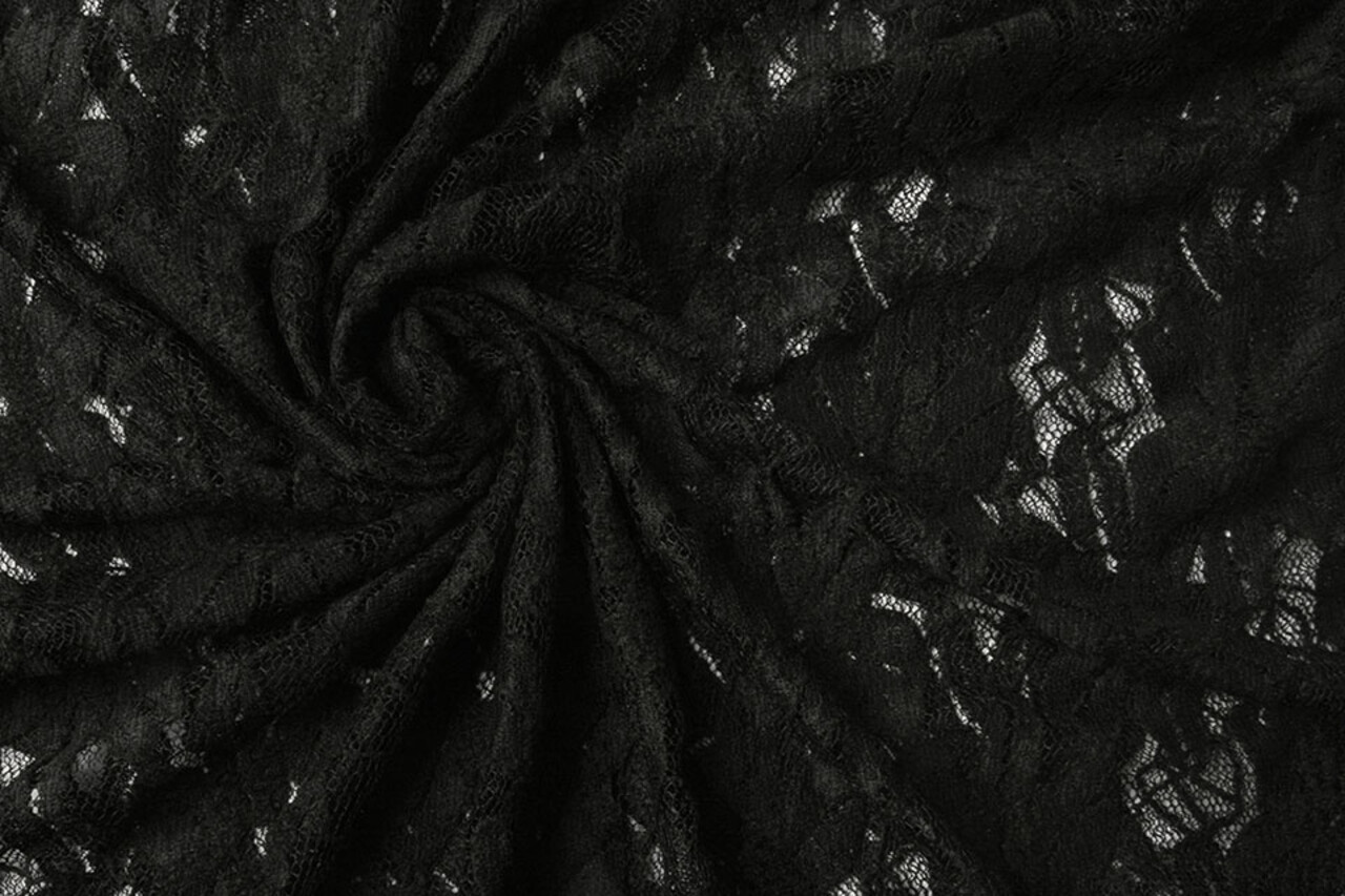 Spitze Blumen Fenna Schwarz