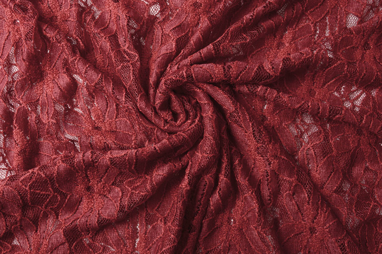 Lace Flowers Fenna Wine Red