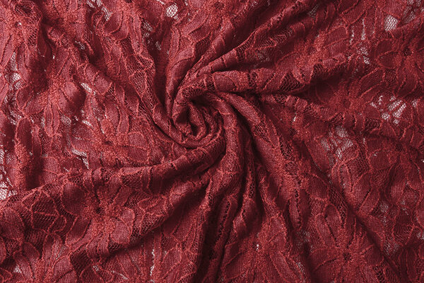 Lace Flowers Fenna Wine Red