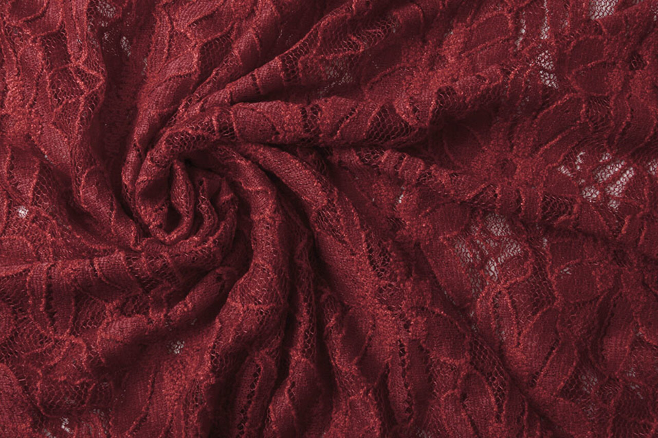 Lace Flowers Fenna Wine Red
