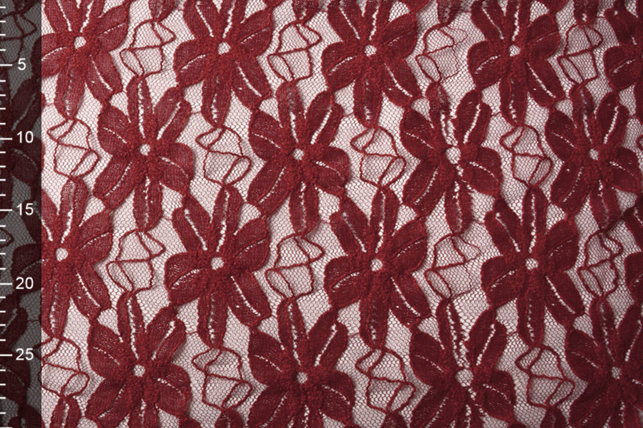 Lace Flowers Fenna Wine Red