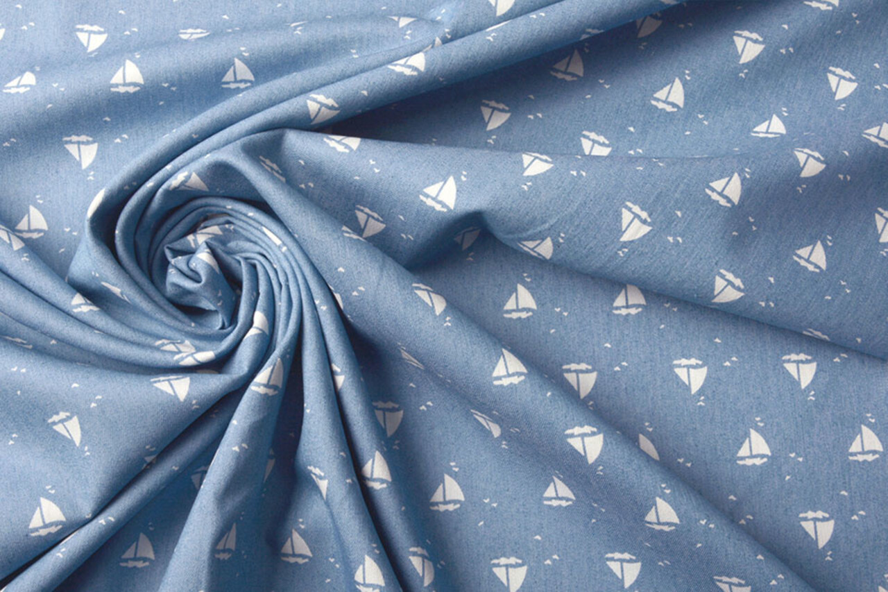 Bedruckte Jeans Marlijn Hellblau