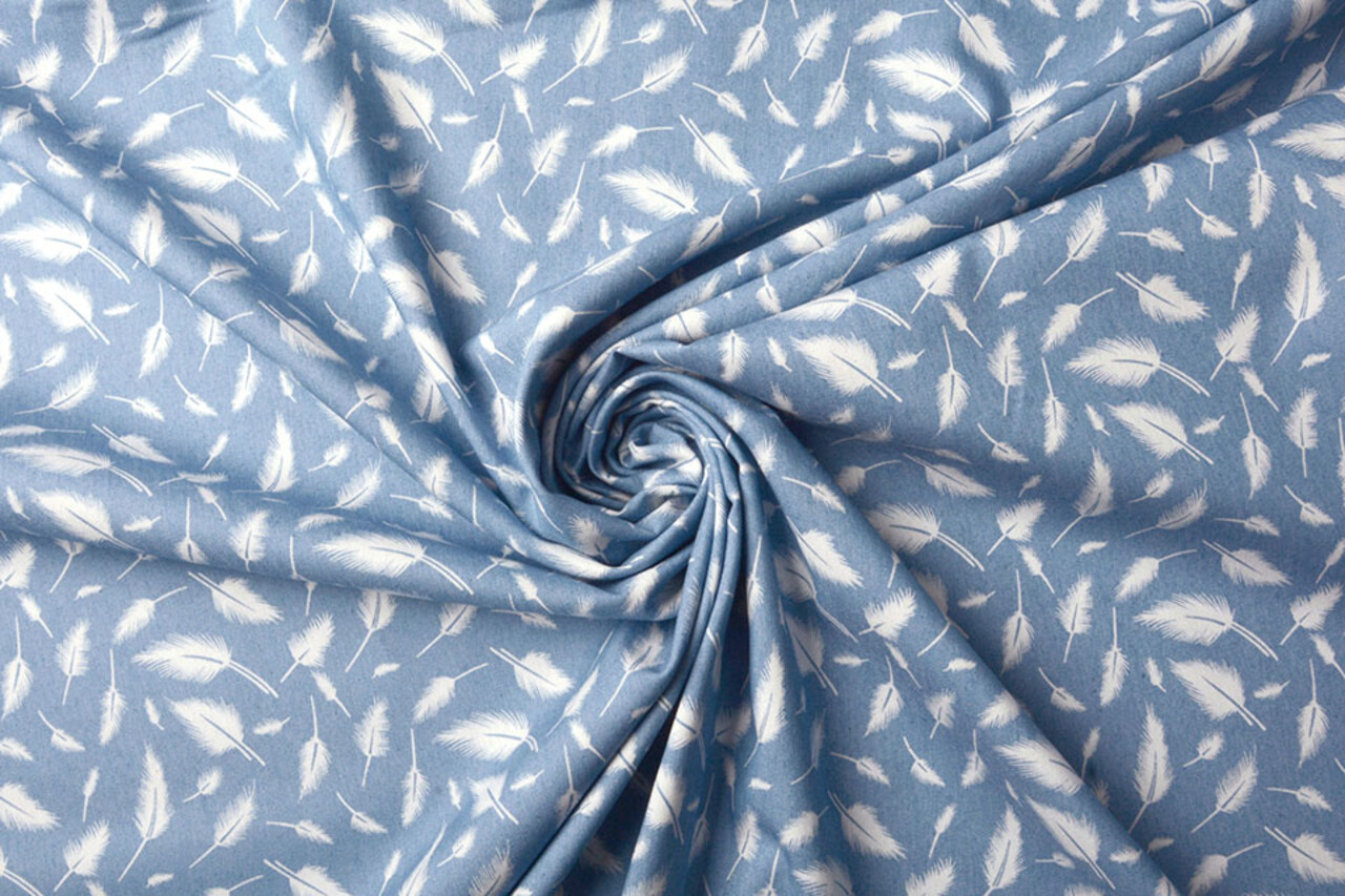 Printed Jeans Feather Light Blue