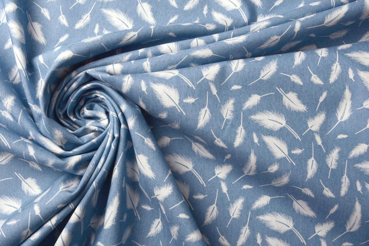 Printed Jeans Feather Light Blue