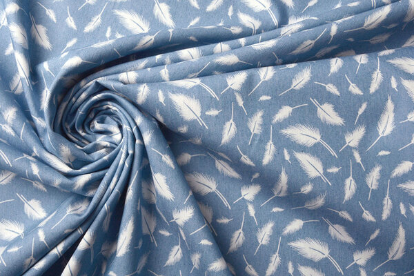 Printed Jeans Feather Light Blue