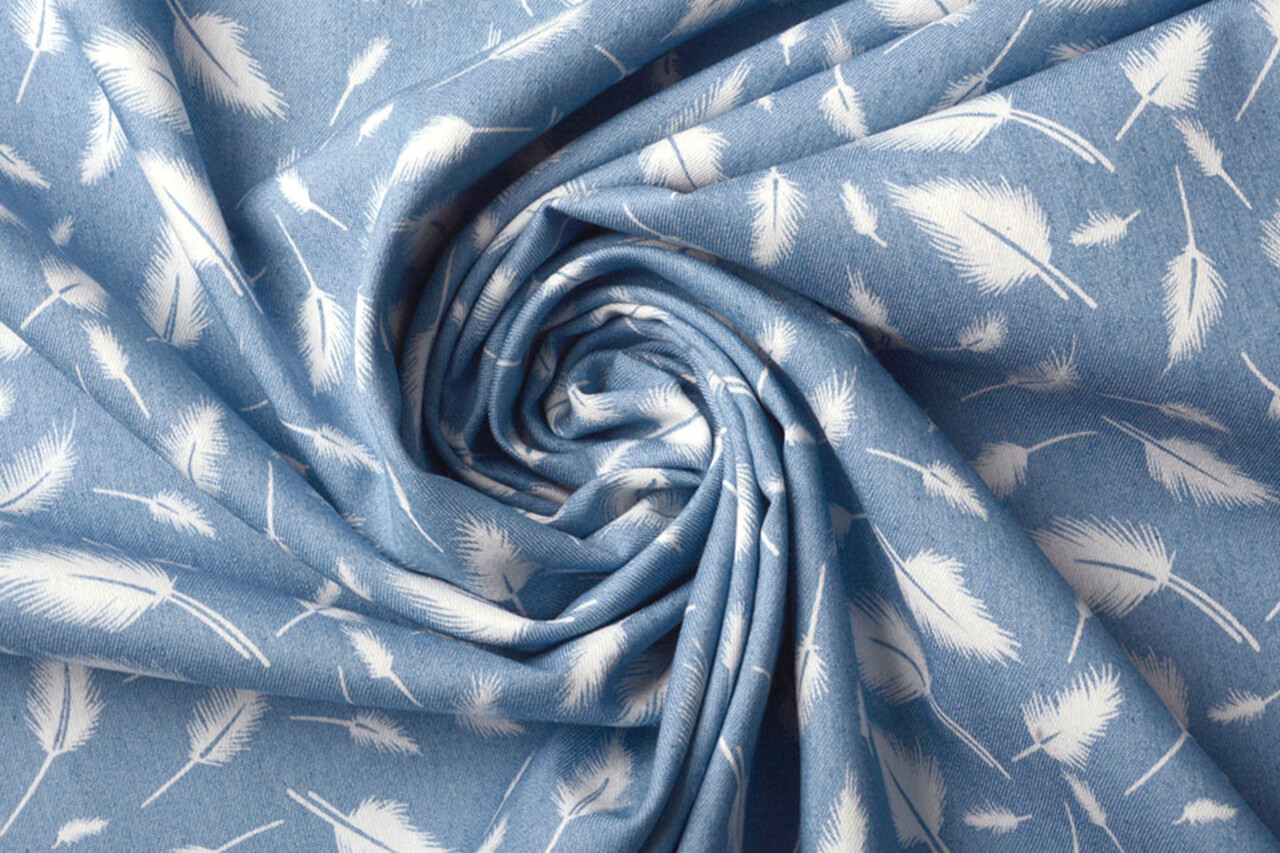 Printed Jeans Feather Light Blue