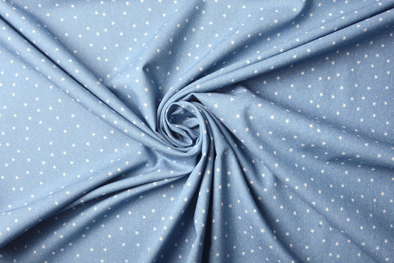 Bedruckte Jeans Sterne Hellblau Bedruckte Jeans Sterne Hellblau