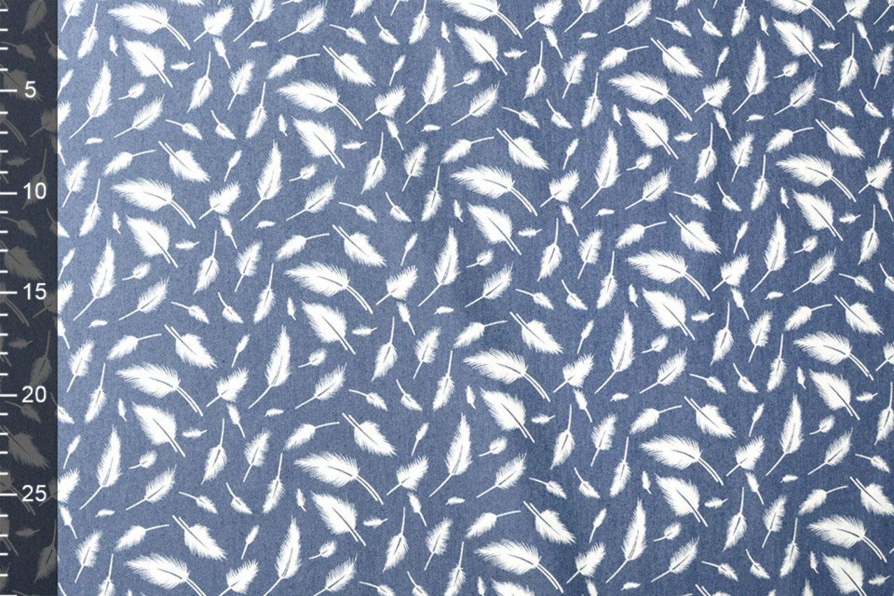 Printed Jeans Feather Medium Blue
