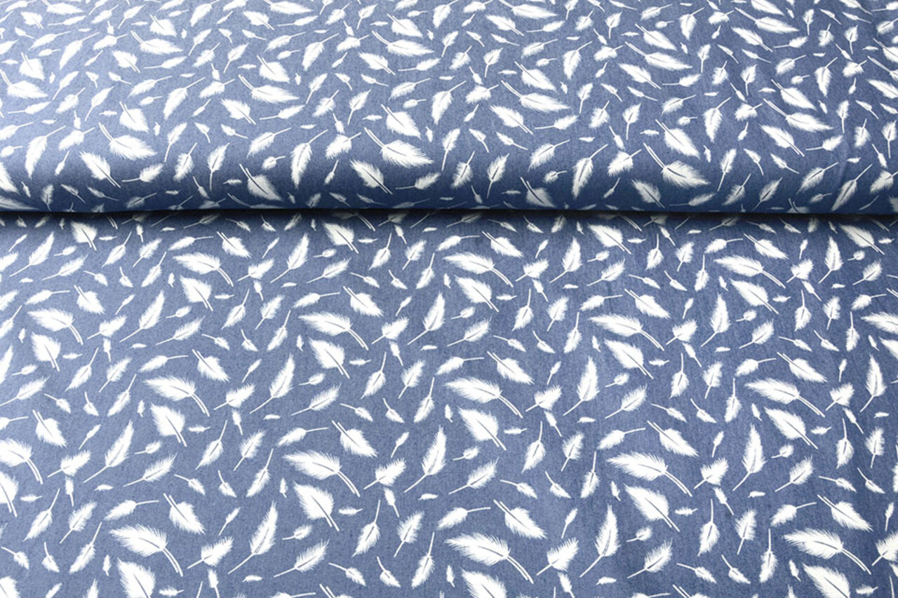 Printed Jeans Feather Medium Blue