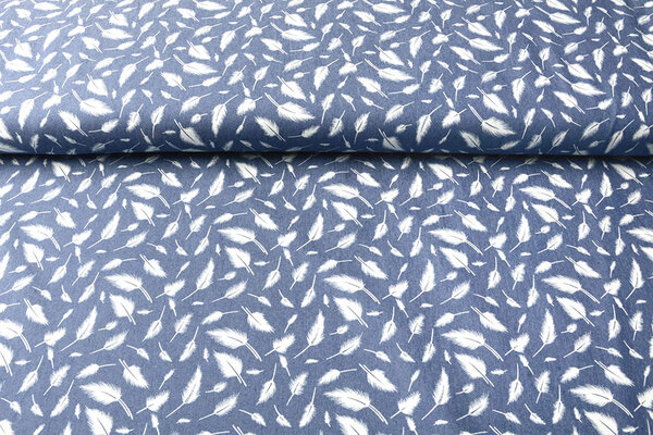 Printed Jeans Feather Medium Blue