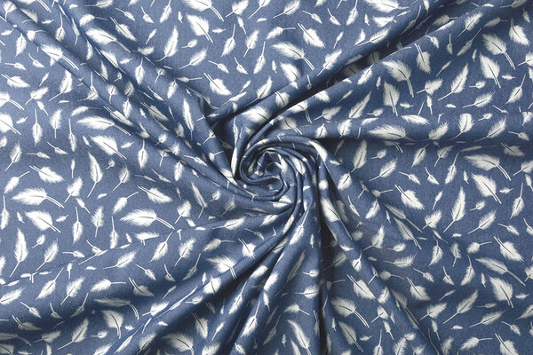 Printed Jeans Feather Medium Blue