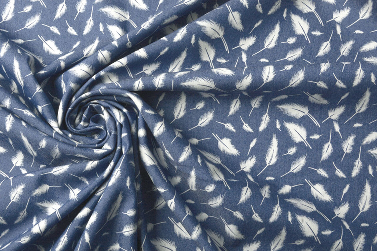 Bedrukte Jeans Veren Medium Blauw Bedrukte Jeans Veren Medium Blauw