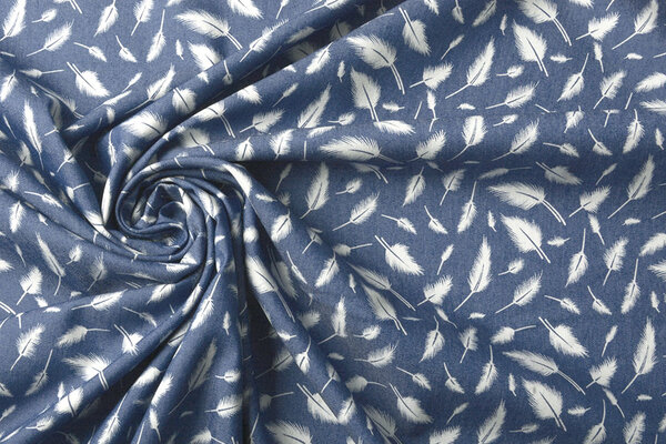 Printed Jeans Feather Medium Blue