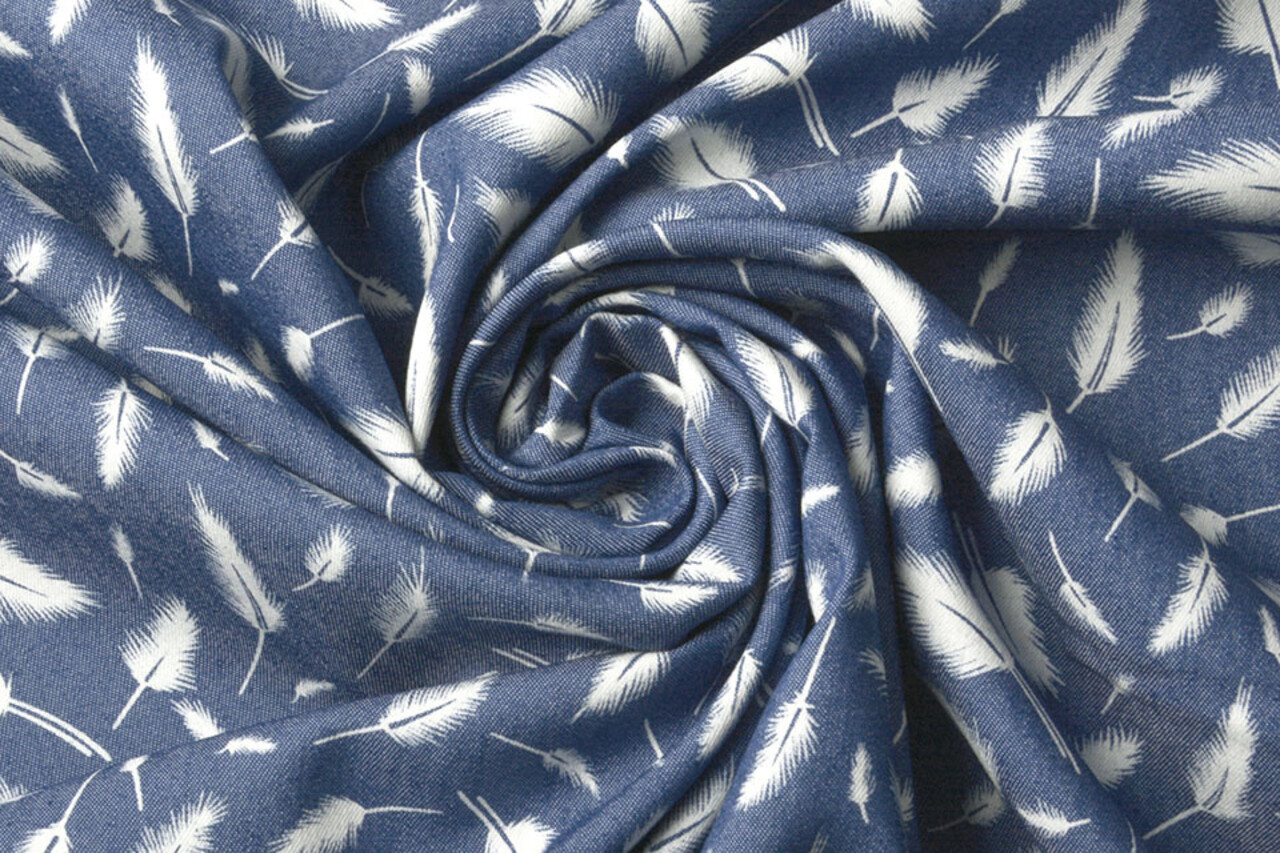 Printed Jeans Feather Medium Blue