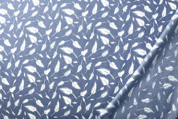 Printed Jeans Feather Medium Blue