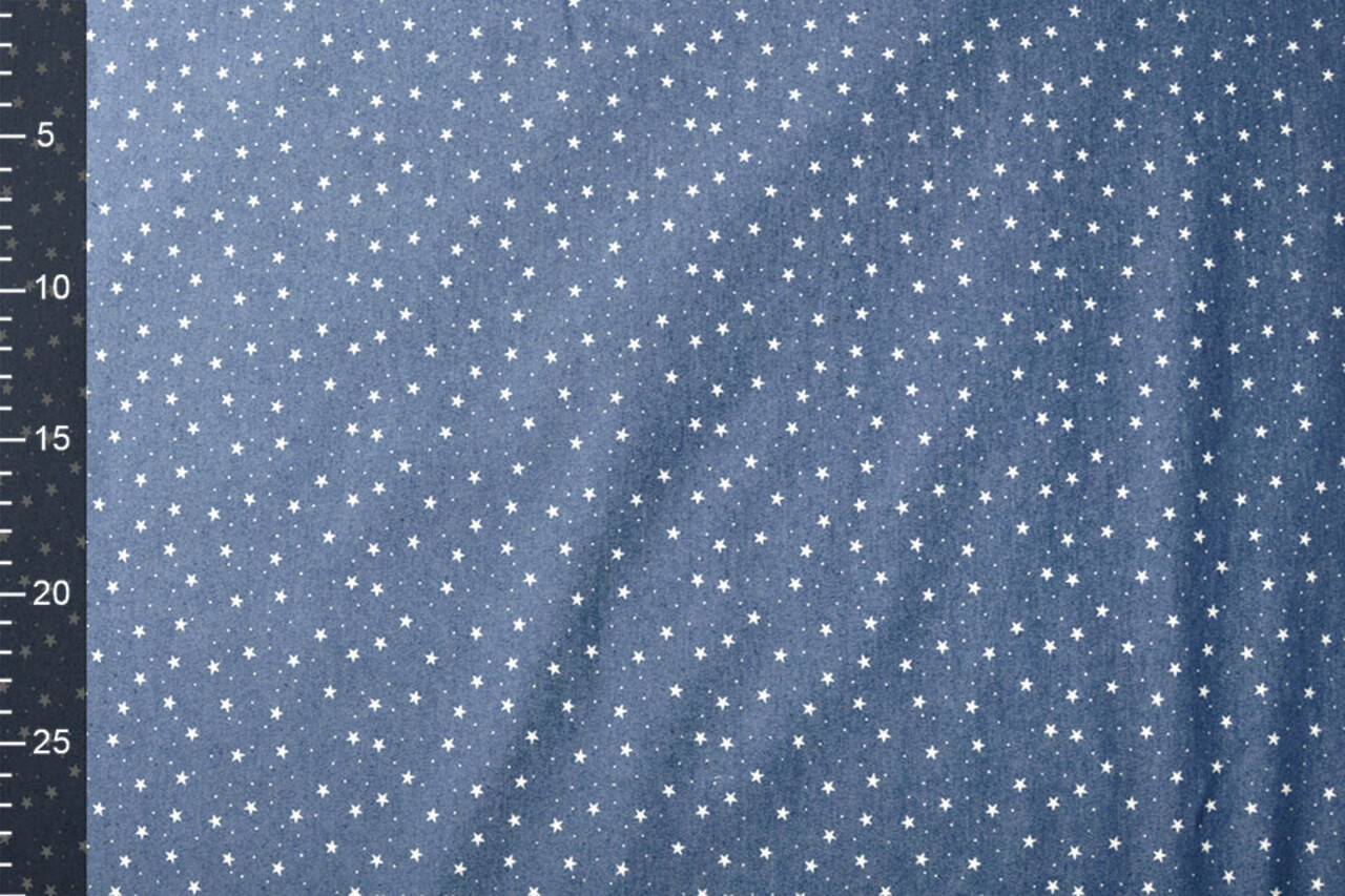 Bedruckte Jeans Sterne Mittelblau